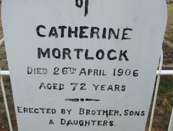  - MORTLOCK  Catherine (nee Herbert) @ Bredbo Cemetery